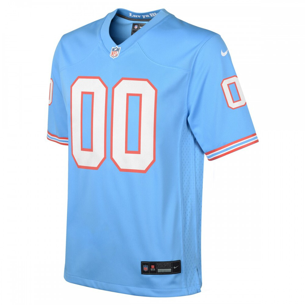 Tennessee Titans Nike Youth Oilers Throwback Custom Game Jersey - Light Blue-GridironStore